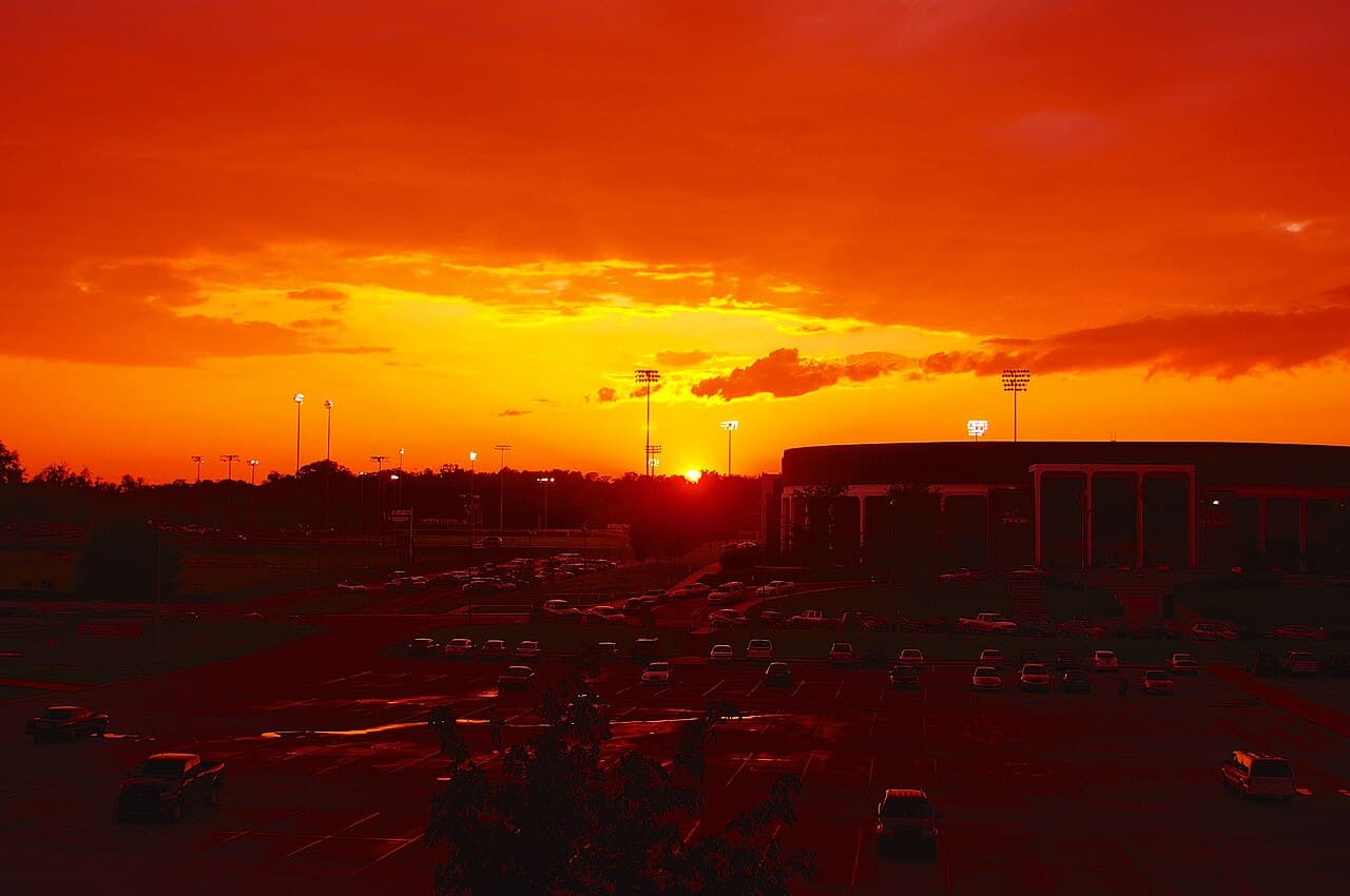 Tennessee Tech University campus at sunset